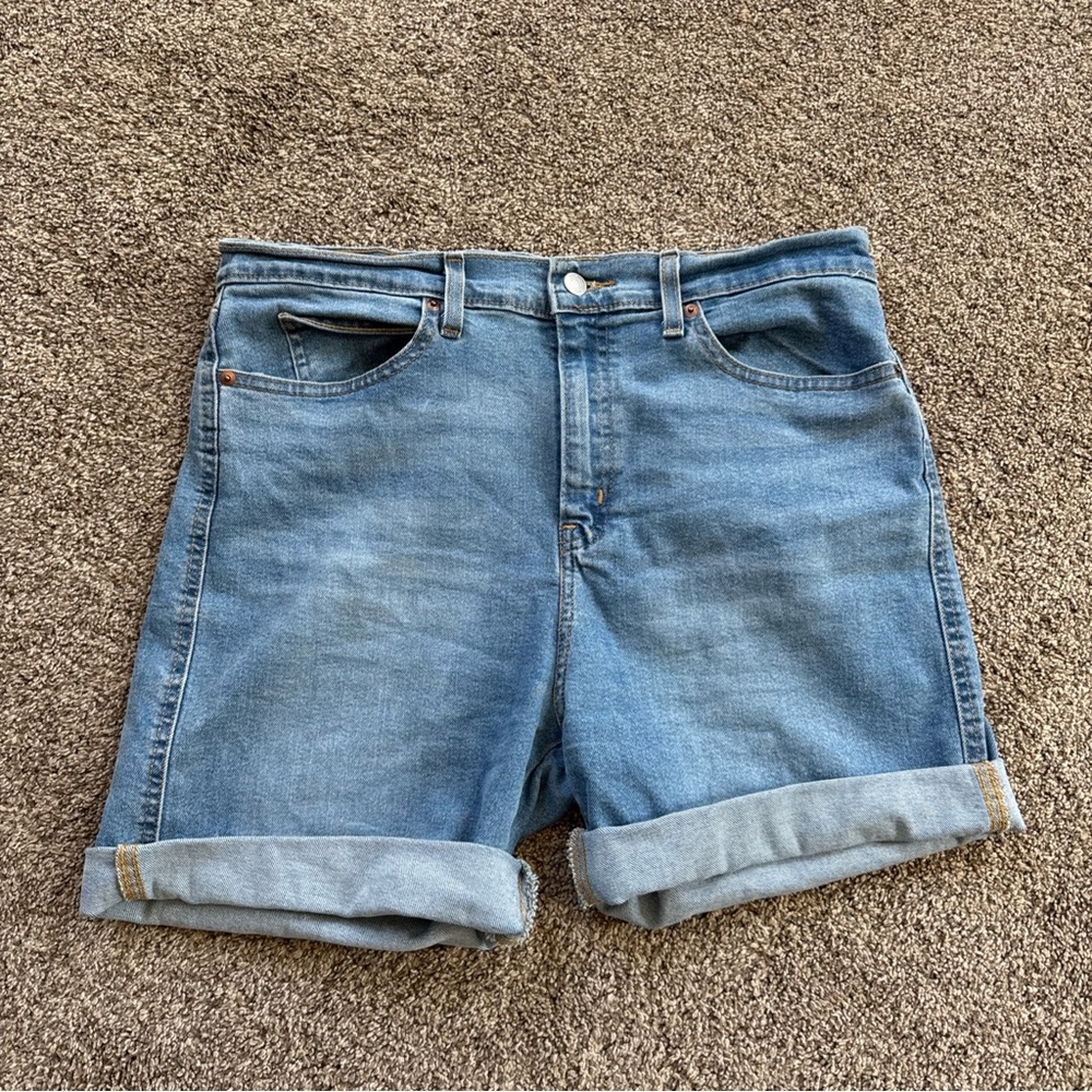 Levi Strauss Signature Classic Light Blue Denim Shorts - Women Size 10 Hi Rise